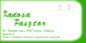 kadosa pasztor business card